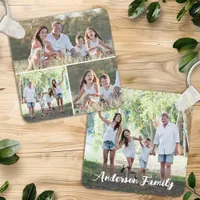 Custom 4 Photo Collage Modern Family Personalized Keychain