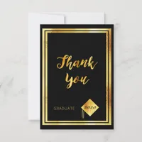 Thank you card graduation black gold 2025