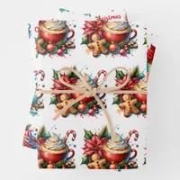 Merry Christmas Hot Cocoa and Cookies Wrapping Paper Sheets