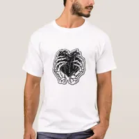 Skeleton Heart Hands Funny Playful Mood T-Shirt