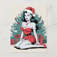 Sexy Mrs. Claus Pinup Vintage Christmas Postcard