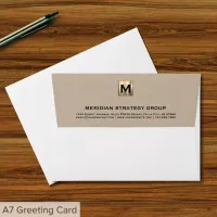 Elegant Gold Monogram Business Envelope