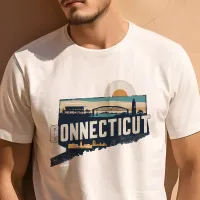 Retro Travel Iconic Connecticut  Graphic T-Shirt