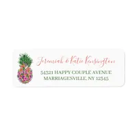 Elegant Tropical Floral Pineapple Label