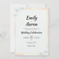 White Bloom Elegant Floral Watercolor Wedding Invitation