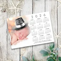 Happy New Year 2026 Calendar Custom Photo Holiday Card