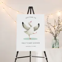 Modern Sweet Little Goose Welcome to Baby Shower  Foam Board