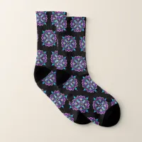 Pretty Colorful Purple Mandala Mystical Socks