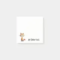 Happy Orange Cartoon Cat My Friday Face Post-it Notes
