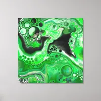 Green Digital Fluid Marble Art   Canvas Print