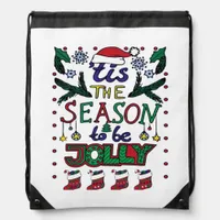 Christmas Tis The Season Drawstring Bag