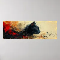 Back cat abstract painting