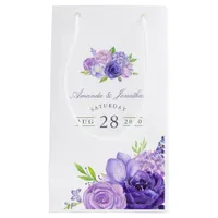 Ultra Violet Watercolor Floral Wedding Favor Small Gift Bag