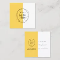 Custom Logo Modern Minimalist | Mustard Yellow Square Business Card