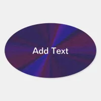 Circular Gradient Patchwork Blue to Purple Oval Sticker