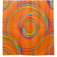 Orange Twirl Shower Curtain
