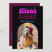 Retro Vibes Funny Pet Dog Christmas Photo Holiday