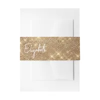 Faux Gold Glitter Personalized Bachelorette Invitation Belly Band
