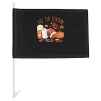 Tis The Season Football Pumpkin Thanksgiving Athle Car Flag