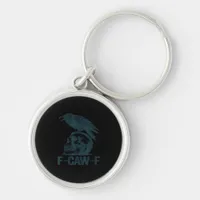 Crow F-Caw-F Retro Crow Lover Funny Keychain