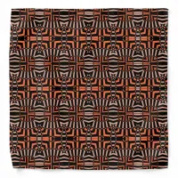 Orange & Black Mosaic Op Art Geometric Pattern Bandana