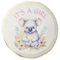 Koala Bear Themed Baby Shower It's a Girl Sugar Cookie