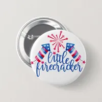 Little Firecracker 4th Of July Birthday Party  Button