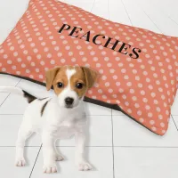 Peach Polka Dots Retro Patterned Pretty Dog Pet Bed