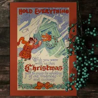 Funny Vintage Hold Everything Flat Christmas Holiday Card