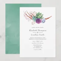 Thumbnail for Watercolor Desert Succulents Wedding Invitation