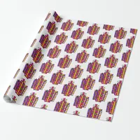 Pink and Purple Whimsical Cartoon Gifts   Wrapping Paper