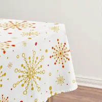 Retro Atomic Mid-Century Modern Red & Gold Colors Tablecloth