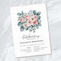 Floral Eucalyptus Boho Funeral Invitation