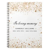 Guest book memorial white gold glitter name script