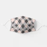 Preppy Pink And Gray Argyle Adult Cloth Face Mask