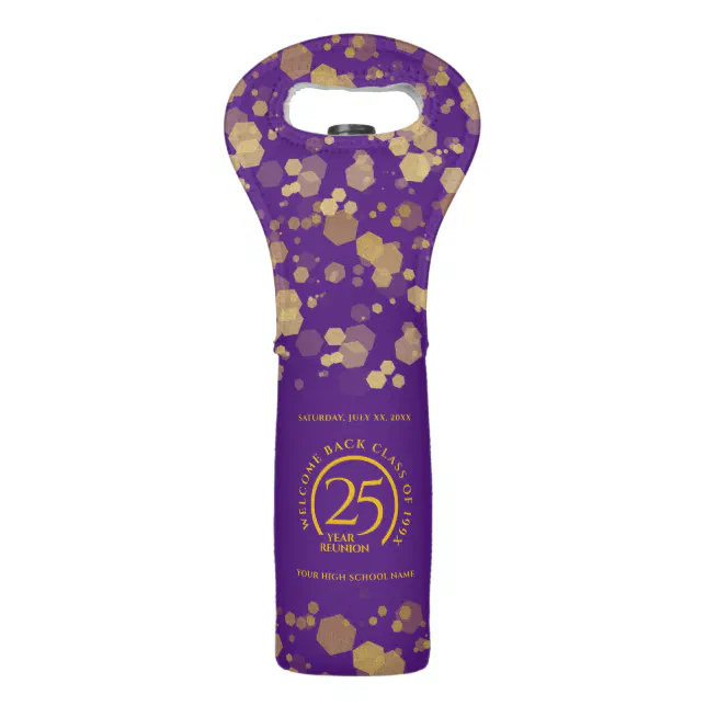 Purple & Gold School College Class Reunion Wine Bag