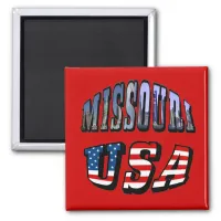 Missouri Picture and USA Text Magnet