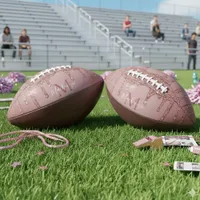 Rose Gold Glitter Drips Monogram Football