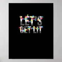 Let's Get Lit, Christmas Drinking, Christmas Light Poster