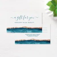 Teal And Gold Watercolor Gift Card