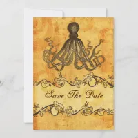 rustic octopus beach wedding save the date