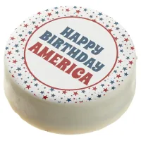 Happy Birthday America Patriotic Stars Pattern Chocolate Covered Oreo