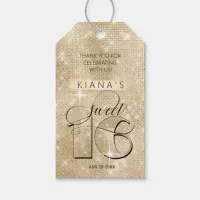 Glitter and Shine Sweet 16 Gold ID675 Gift Tags