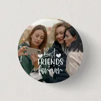 Modern Minimalist Friends Photo  Button