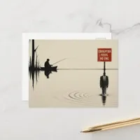 A man fishing postcard