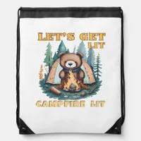 Let's Get Lit. Campfire Lit. Camping Lover Classic Drawstring Bag