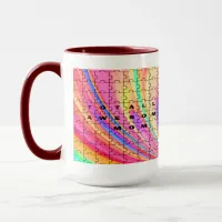 Totally Awesome Mom  Pink Swirl Puzzle Design Mug