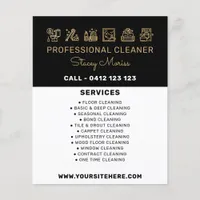 Black And Gold Professional Cleaner Services Flyer