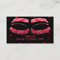 Luxury Watercolor Eyelash & Brow Beauty, Hot Pink Business Card