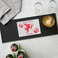 Minimalist Happy Valentine's My Love on grey | Bar Mat